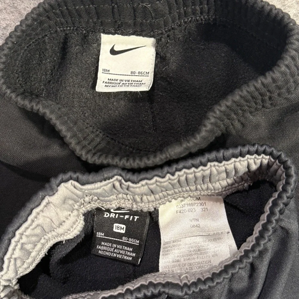 Nike 2 Pack Baby Boys Joggers 18M Black Dri-Fit Fleece Sweatpants
